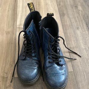 Glitter blue girls dr martens